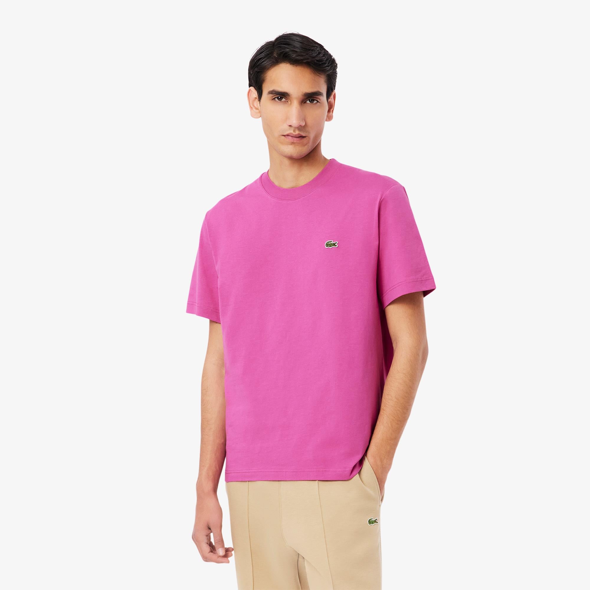 Lacoste Mens Classic Fit Cotton T-Shirt Malva